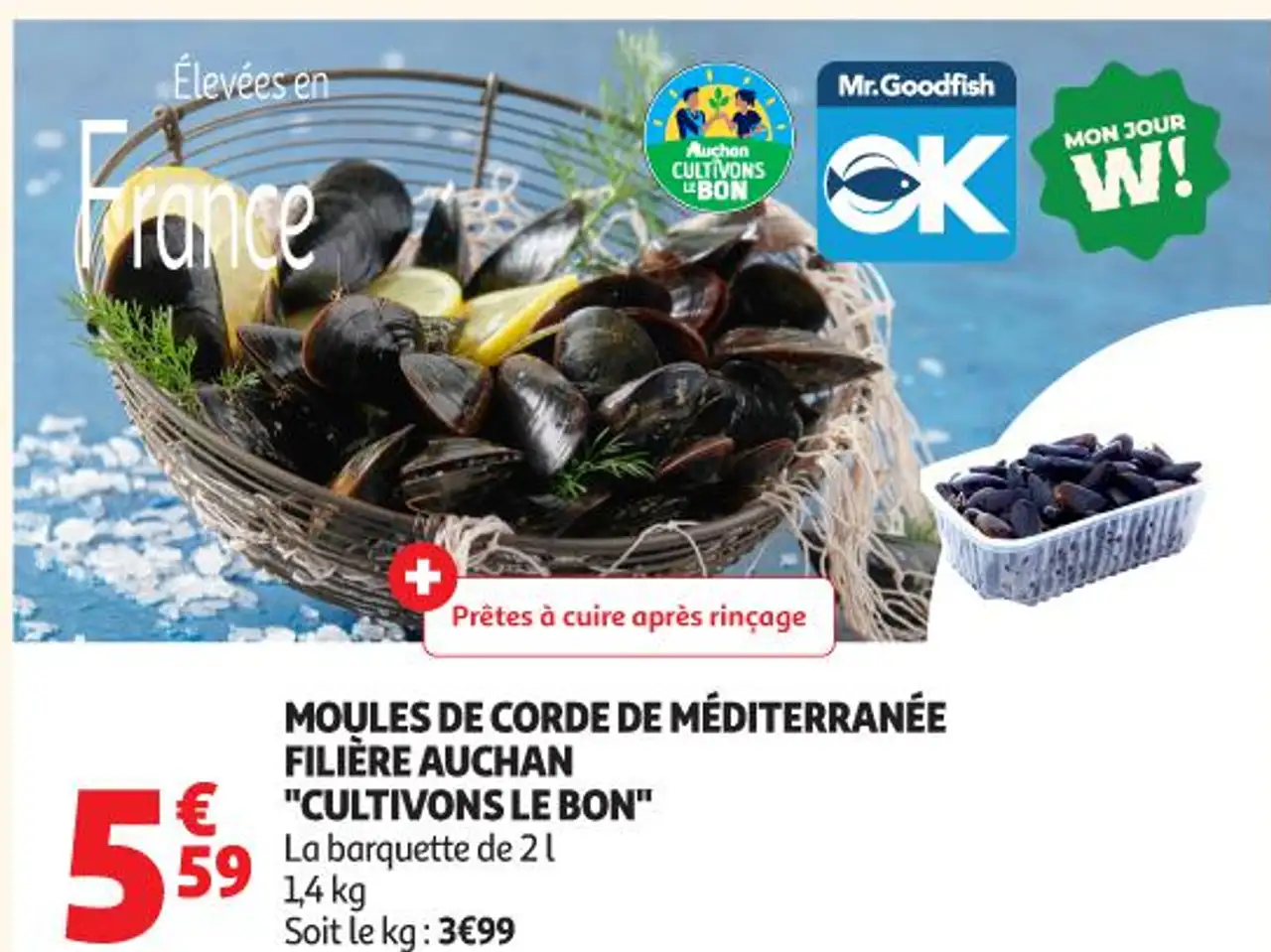 Moules de corde de Méditerranée Filière Auchan "Cultivons le bon"