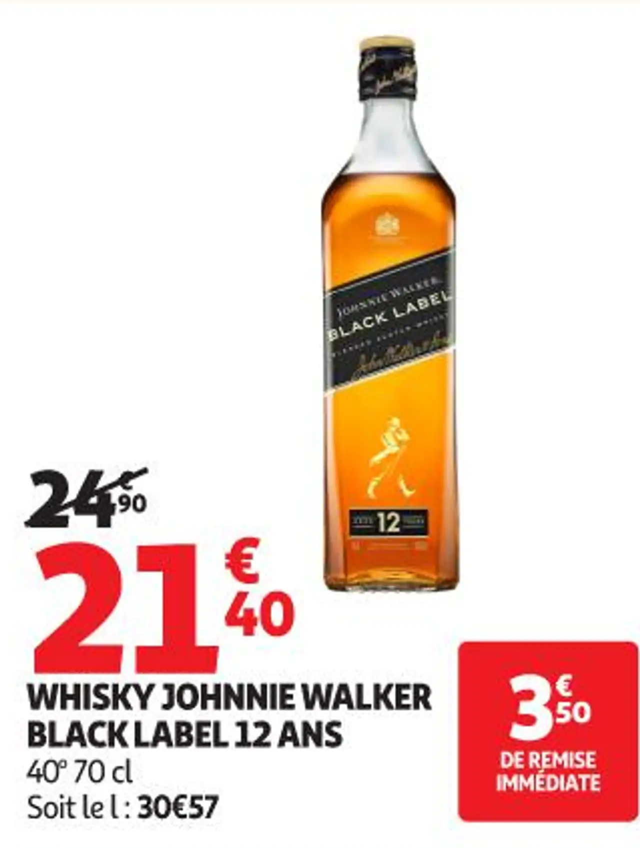 WHISKY JOHNNIE WALKER BLACK LABEL 12 ANS
