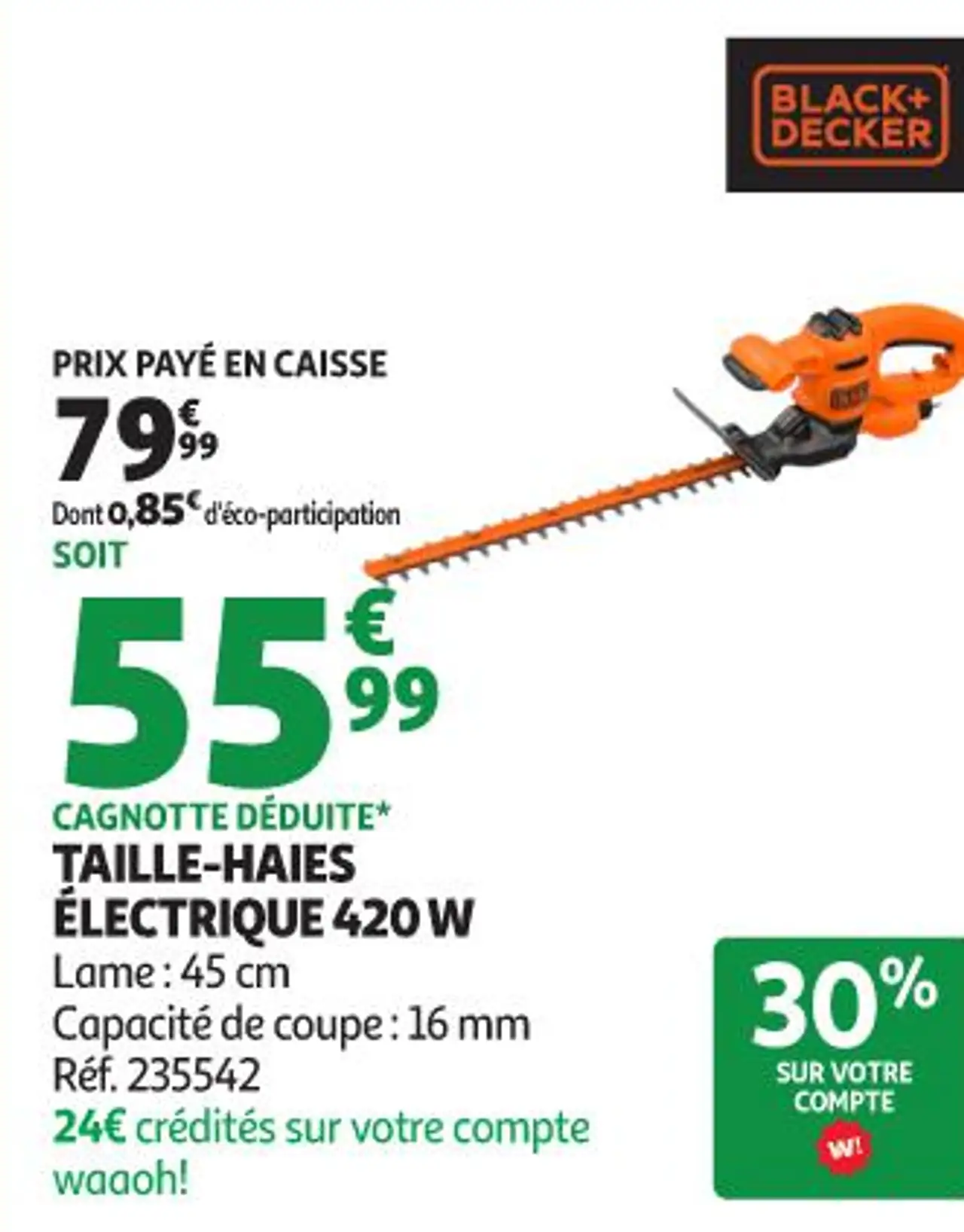 Black+Decker Taille-haies électrique 420W