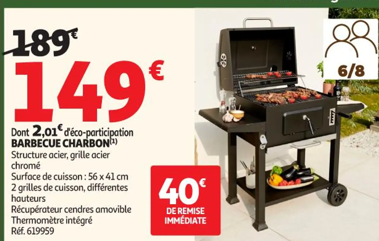 Auchan gardenstar Barbecue Charbon