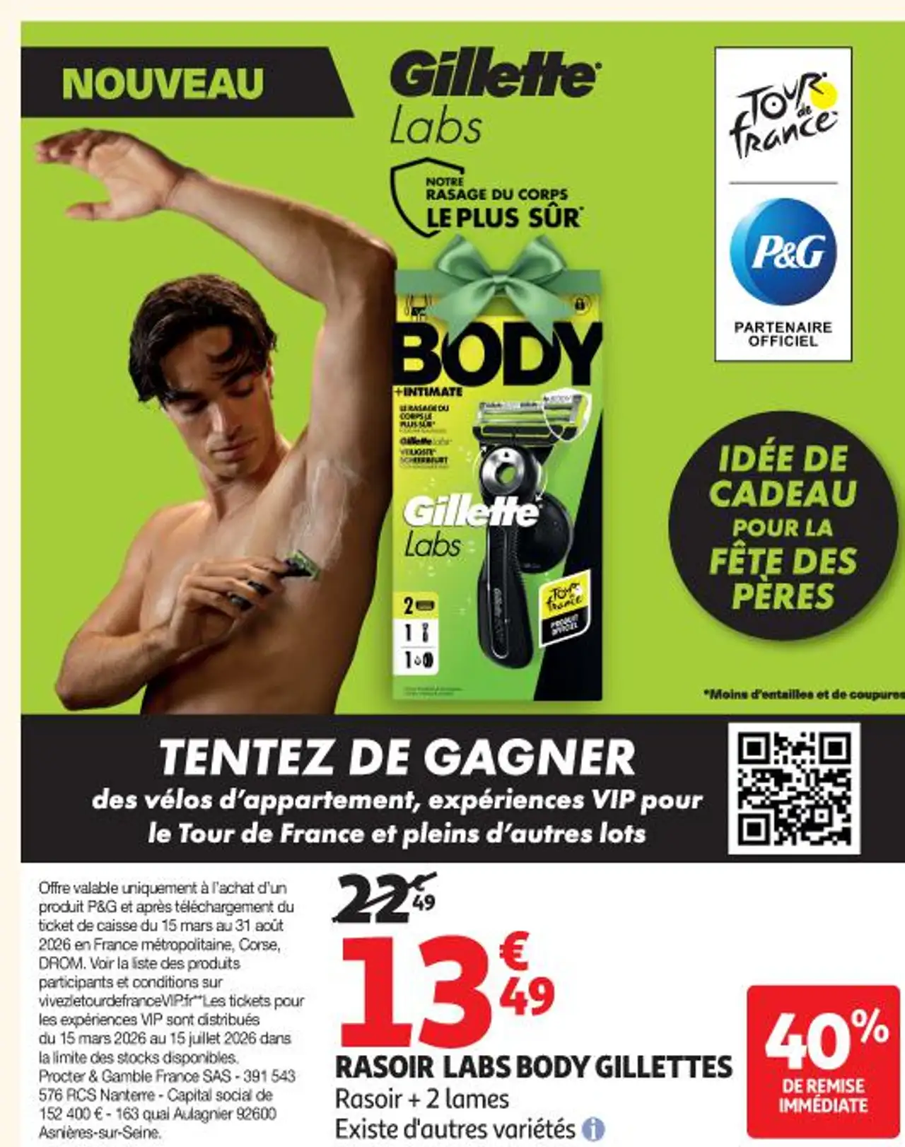 Rasoir Labs Body Gillette + 2 lames