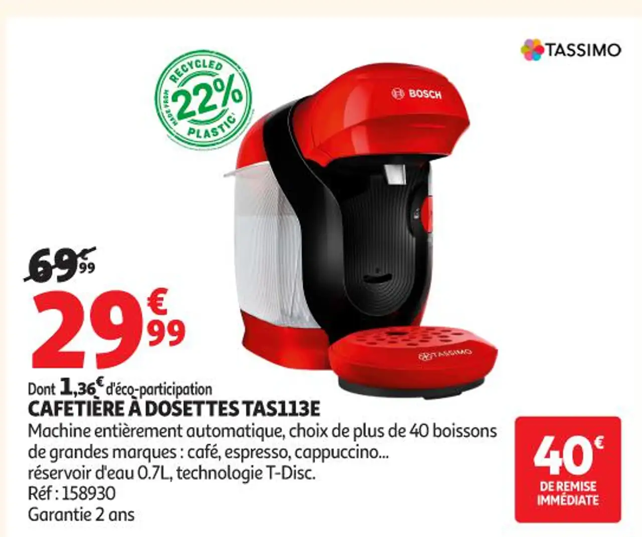 CAFETIÈRE À DOSETTES TAS113E