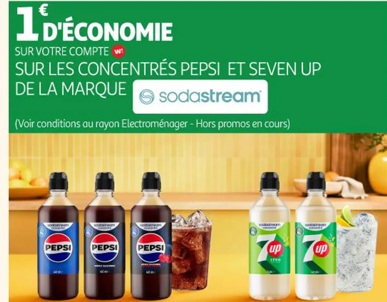 CONCENTRÉS PEPSI ET SEVEN UP DE LA MARQUE SODASTREAM