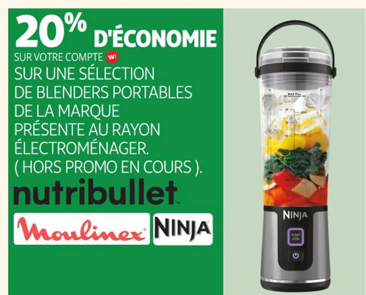 SÉLECTION DE BLENDERS PORTABLES DE LA MARQUE NUTRIBULLET MOULINEX NINJA