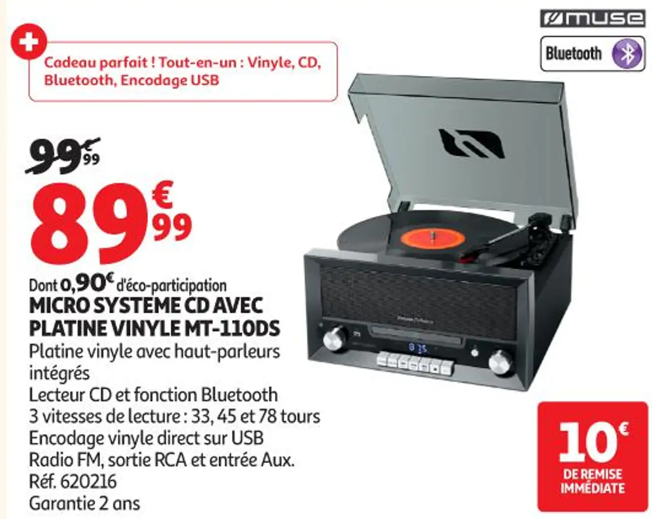 MUSE MICRO SYSTEME CD AVEC PLATINE VINYLE MT-110DS