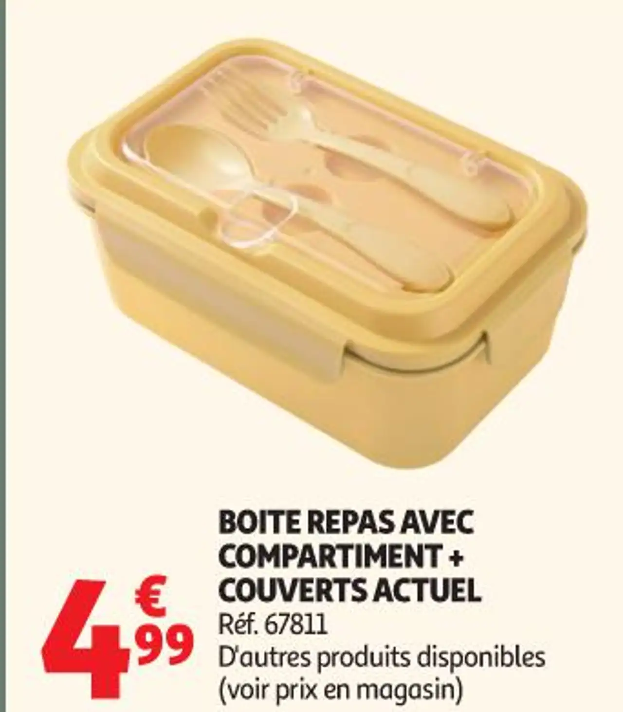 BOITE REPAS AVEC COMPARTIMENT + COUVERTS ACTUEL