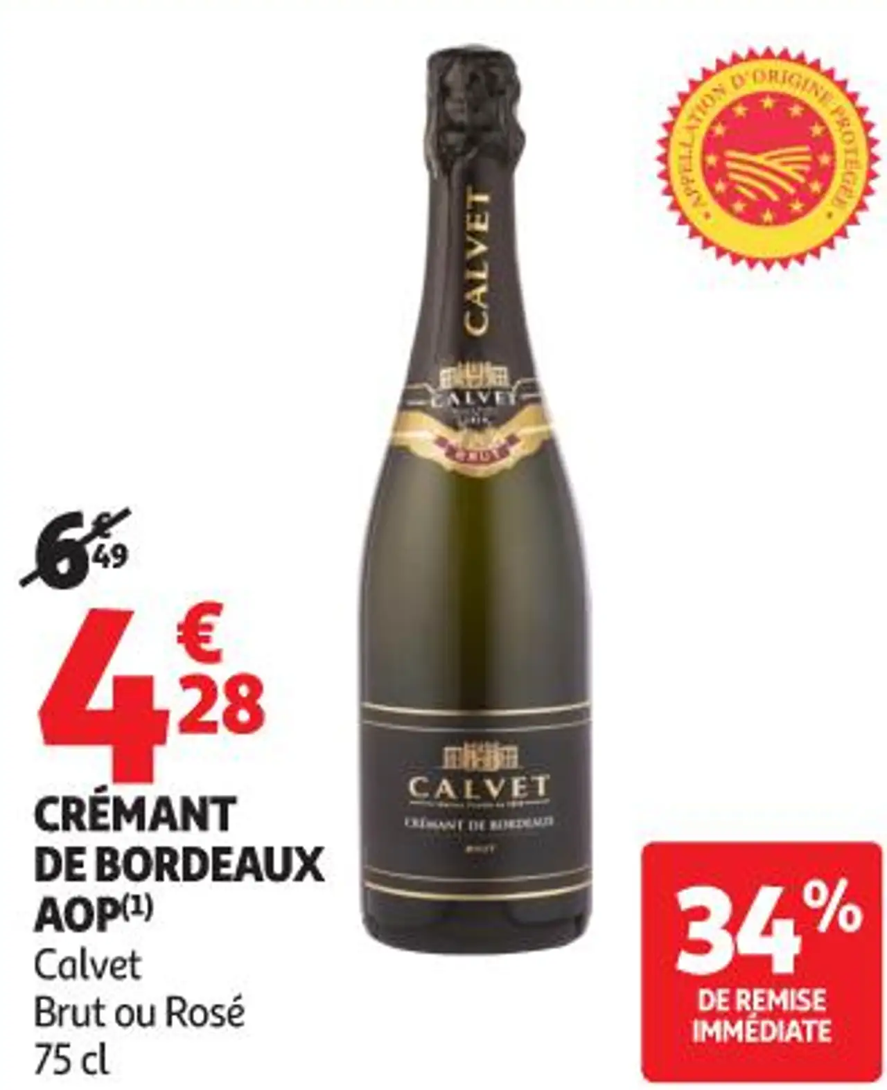 CRÉMANT DE BORDEAUX AOP Calvet Brut ou Rosé 75 cl
