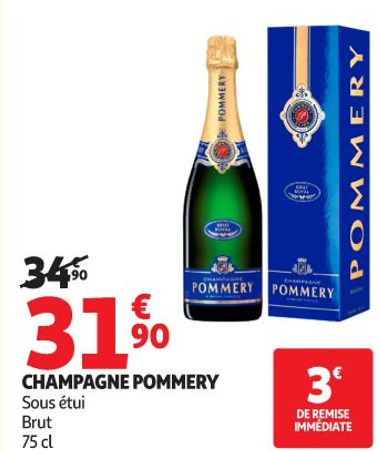 CHAMPAGNE POMMERY Sous étui Brut 75 cl