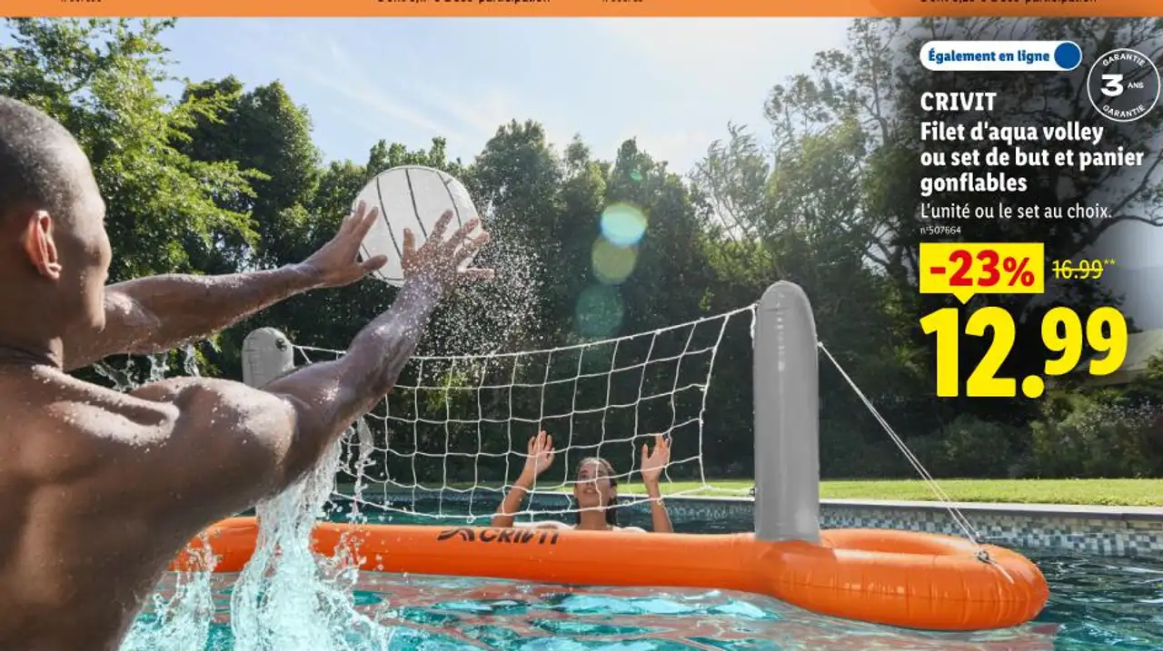 CRIVIT Filet d'aqua volley ou set de but et panier gonflables