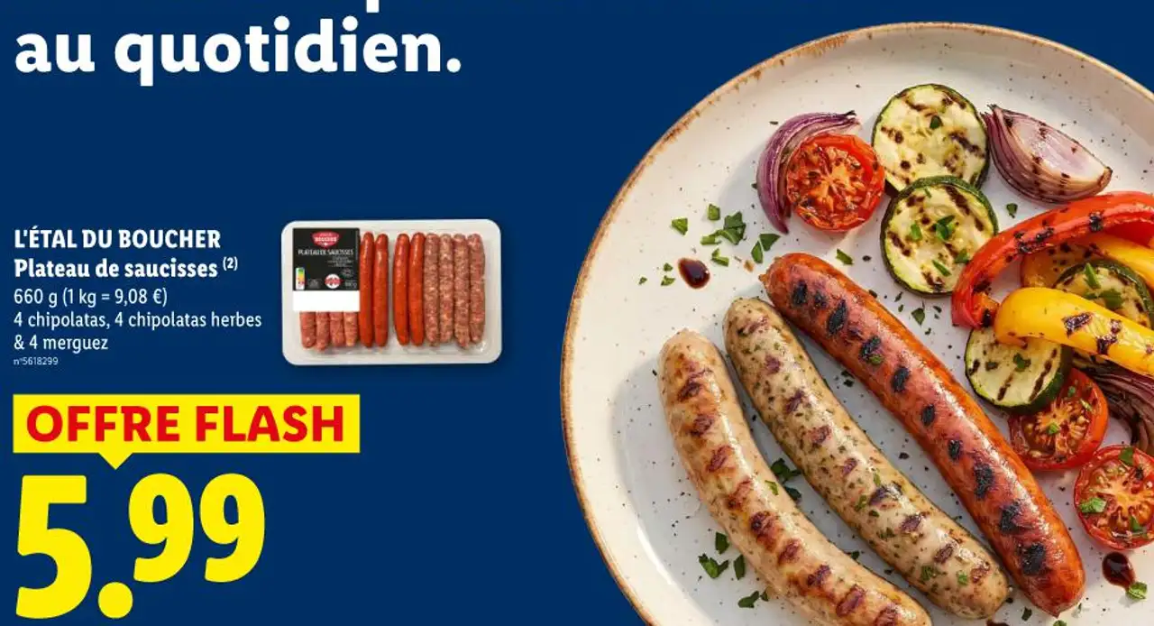 L'ÉTAL DU BOUCHER Plateau de saucisses