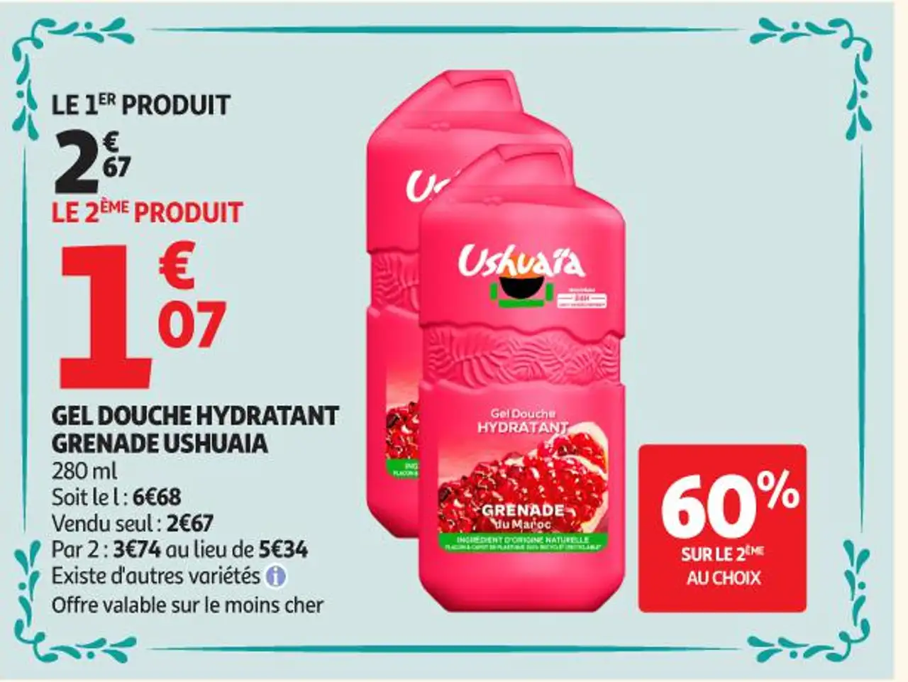Ushuaïa Gel Douche Hydratant Grenade