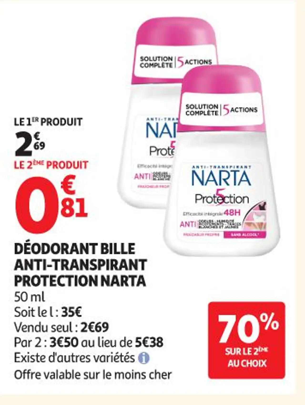 DÉODORANT BILLE ANTI-TRANSPIRANT PROTECTION NARTA