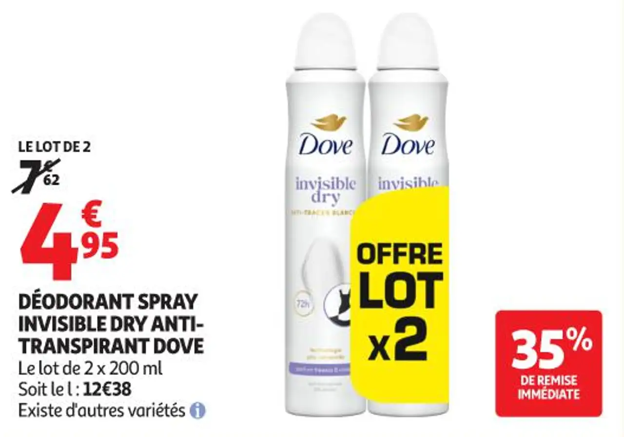 DÉODORANT SPRAY INVISIBLE DRY ANTI-TRANSPIRANT DOVE