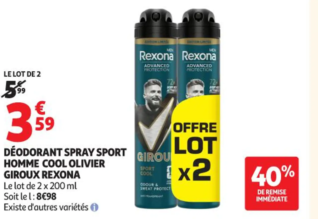 DÉODORANT SPRAY SPORT HOMME COOL OLIVIER GIROUX REXONA