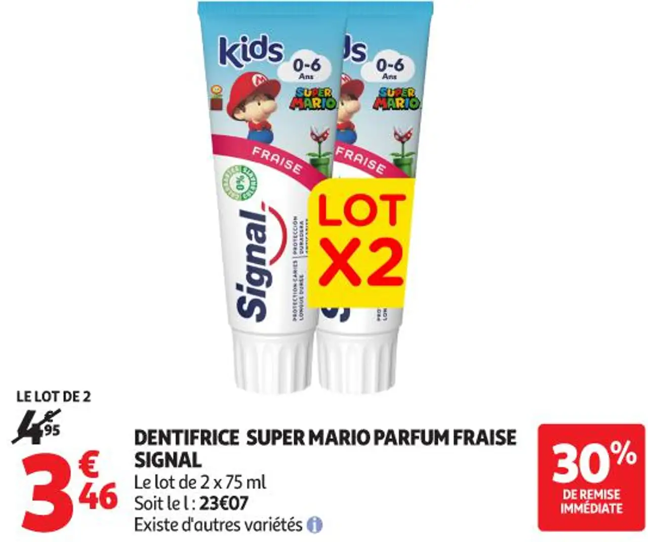 Dentifrice Super Mario Parfum Fraise Signal