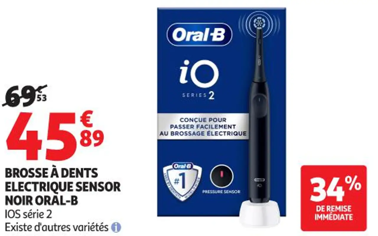 Brosse à dents électrique Sensor Noir Oral-B iOS série 2