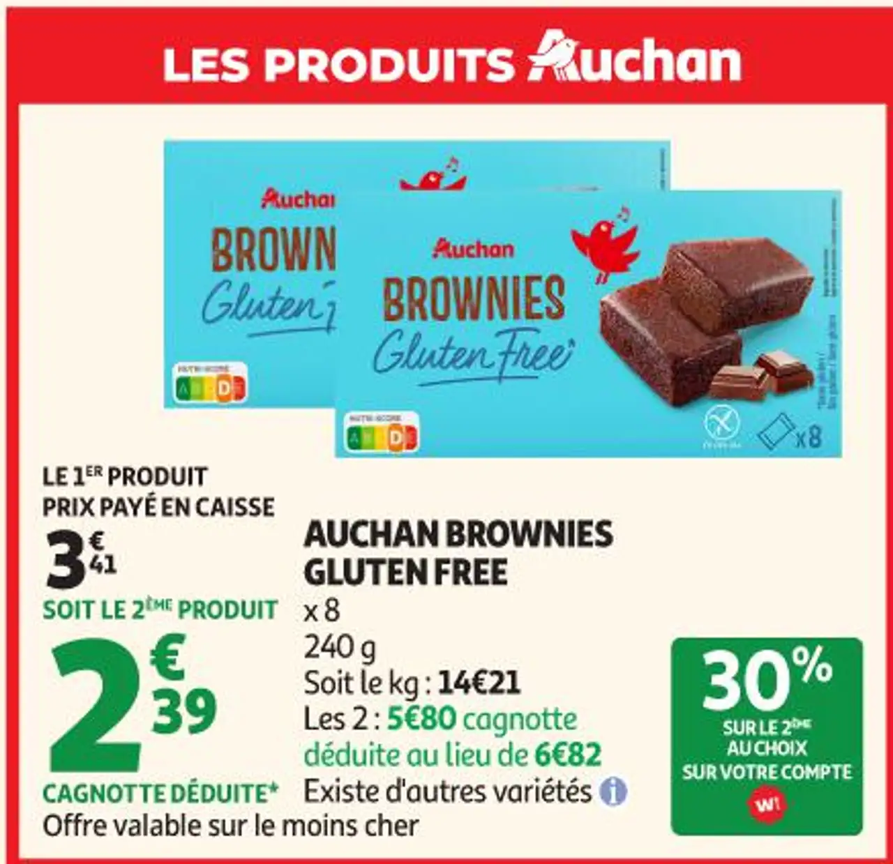 Auchan Brownies Gluten Free