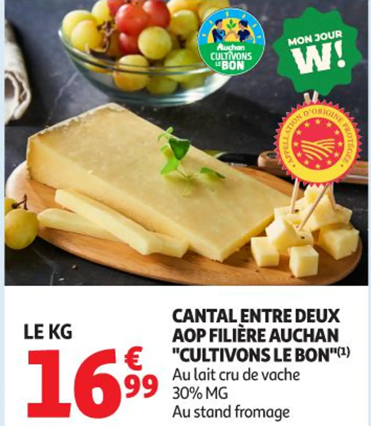 Cantal Entre Deux AOP Filière Auchan "Cultivons le Bon"