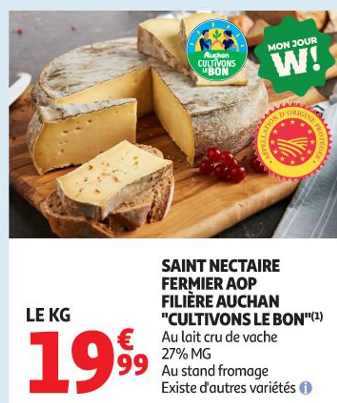 Saint Nectaire Fermier AOP Filière Auchan "Cultivons le Bon"