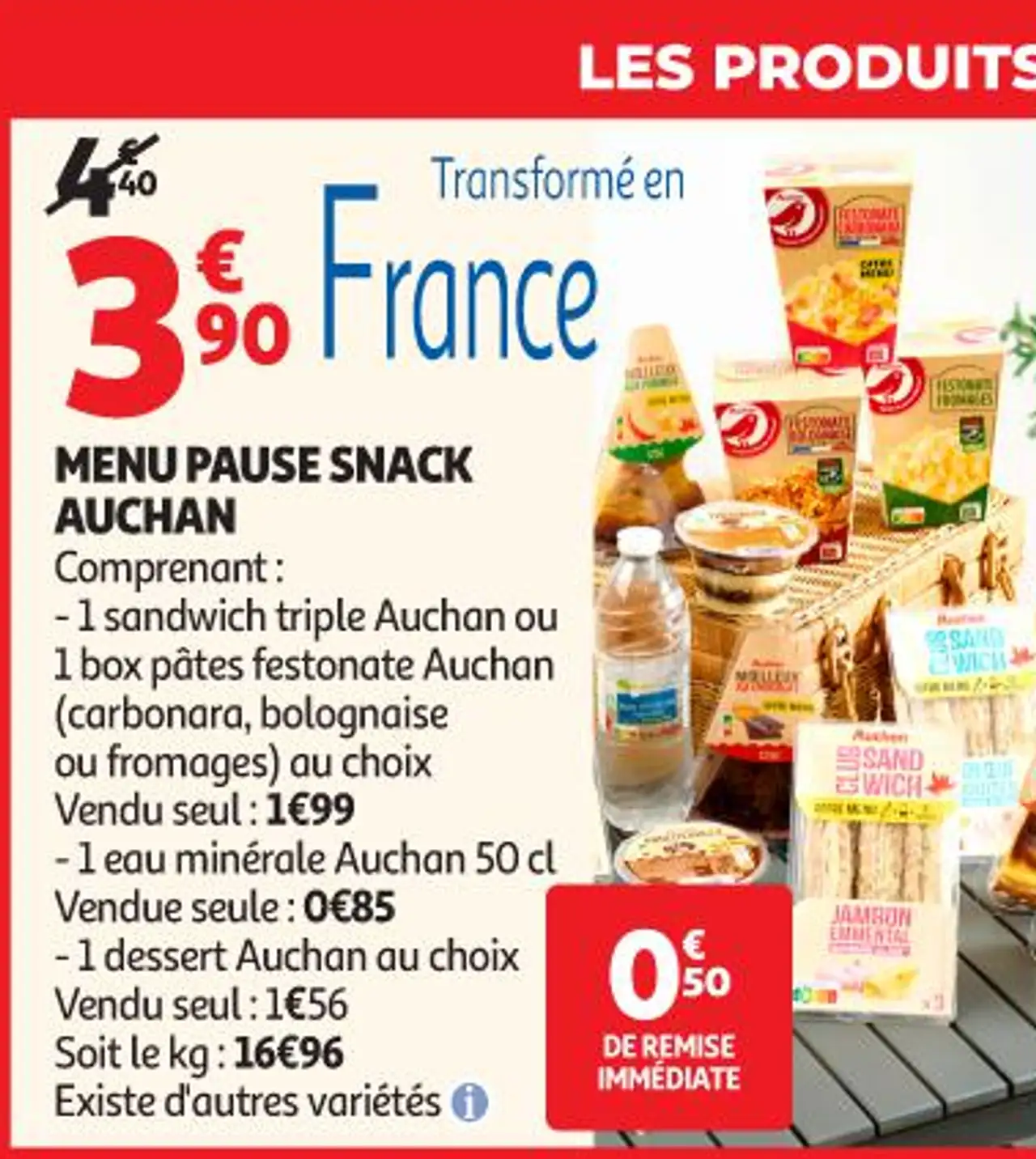 Menu Pause Snack Auchan