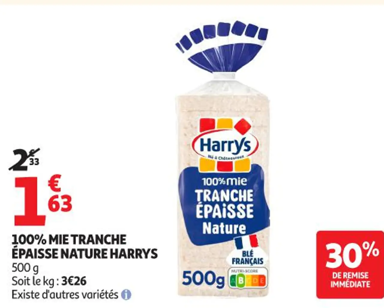 100% mie tranche épaisse nature Harrys