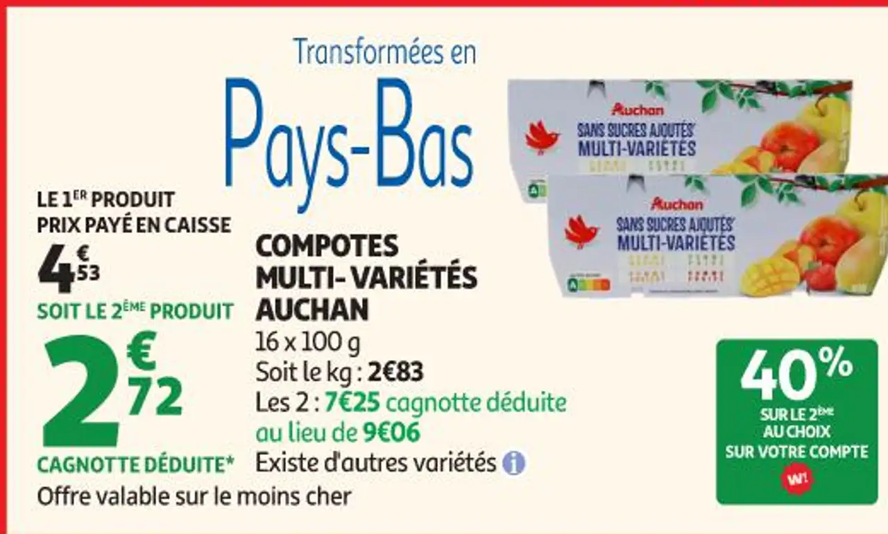 Compotes Multi-Variétés Auchan