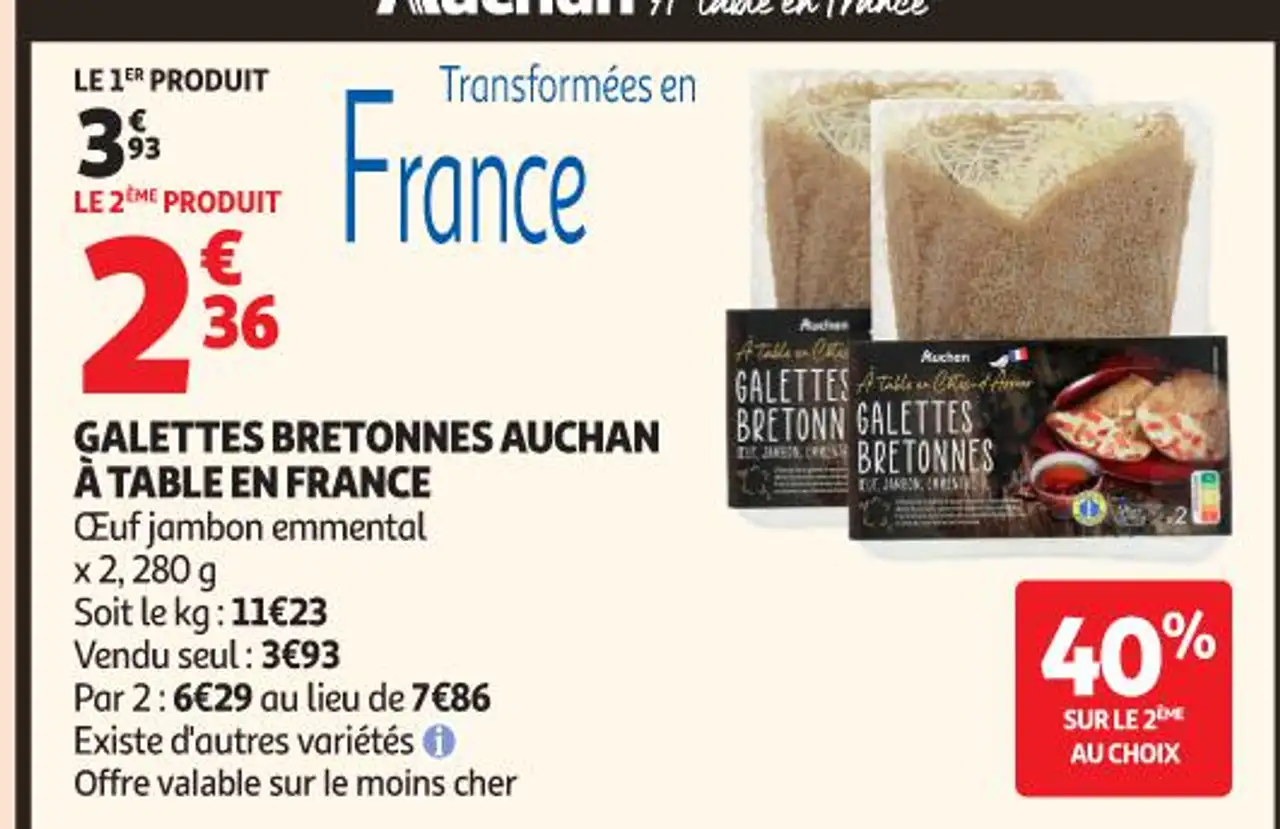 Galettes Bretonnes Auchan À Table en France