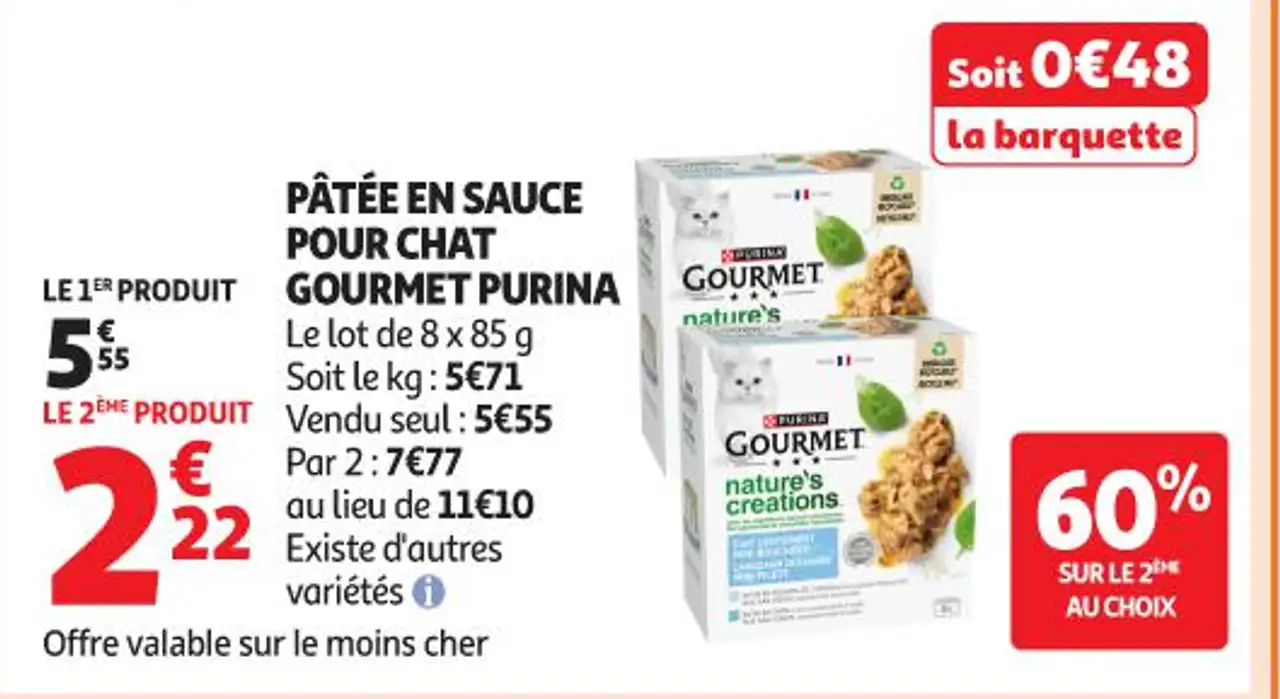 PÂTÉE EN SAUCE POUR CHAT GOURMET PURINA