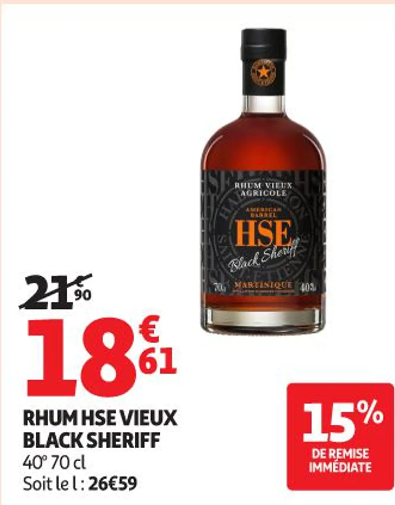 Rhum HSE Vieux Black Sheriff 40°