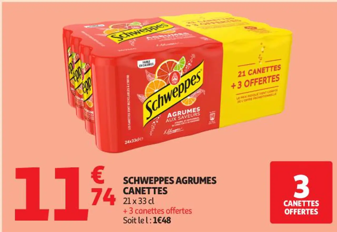 SCHWEPPES AGRUMES CANETTES