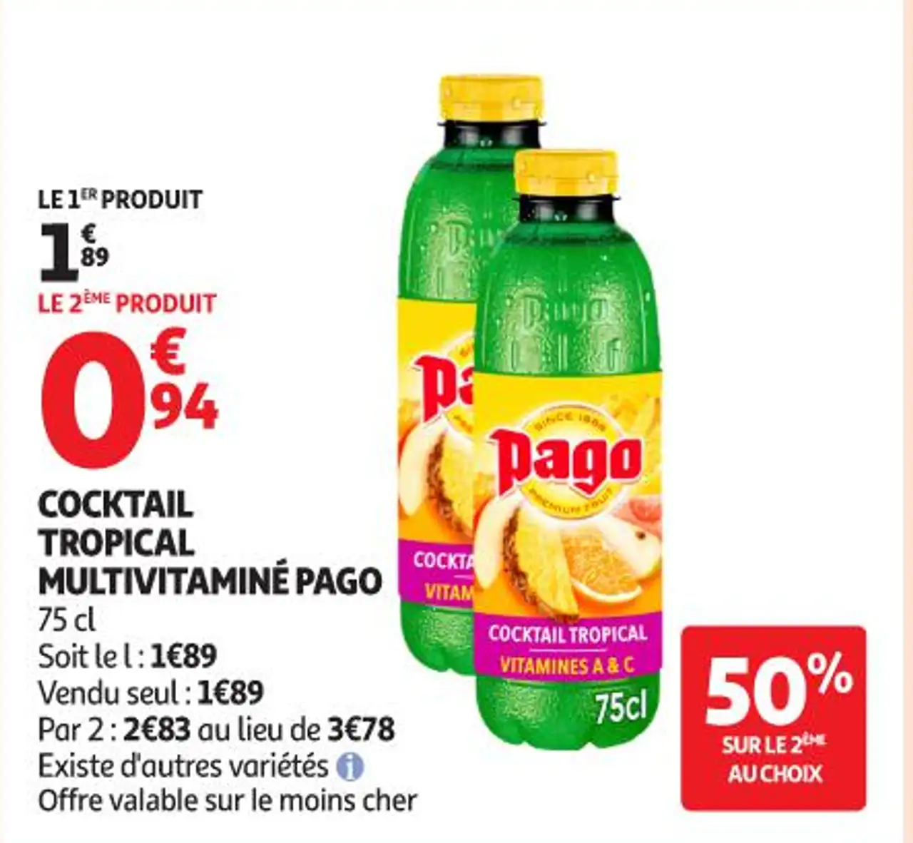 COCKTAIL TROPICAL MULTIVITAMINÉ PAGO