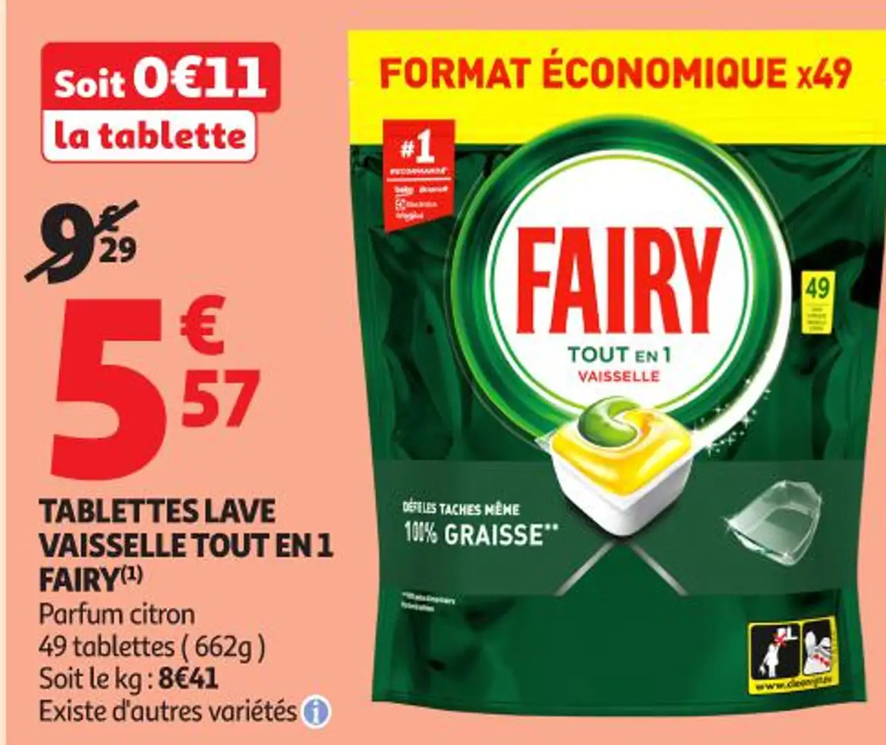 TABLETTES LAVE VAISSELLE TOUT EN 1 FAIRY