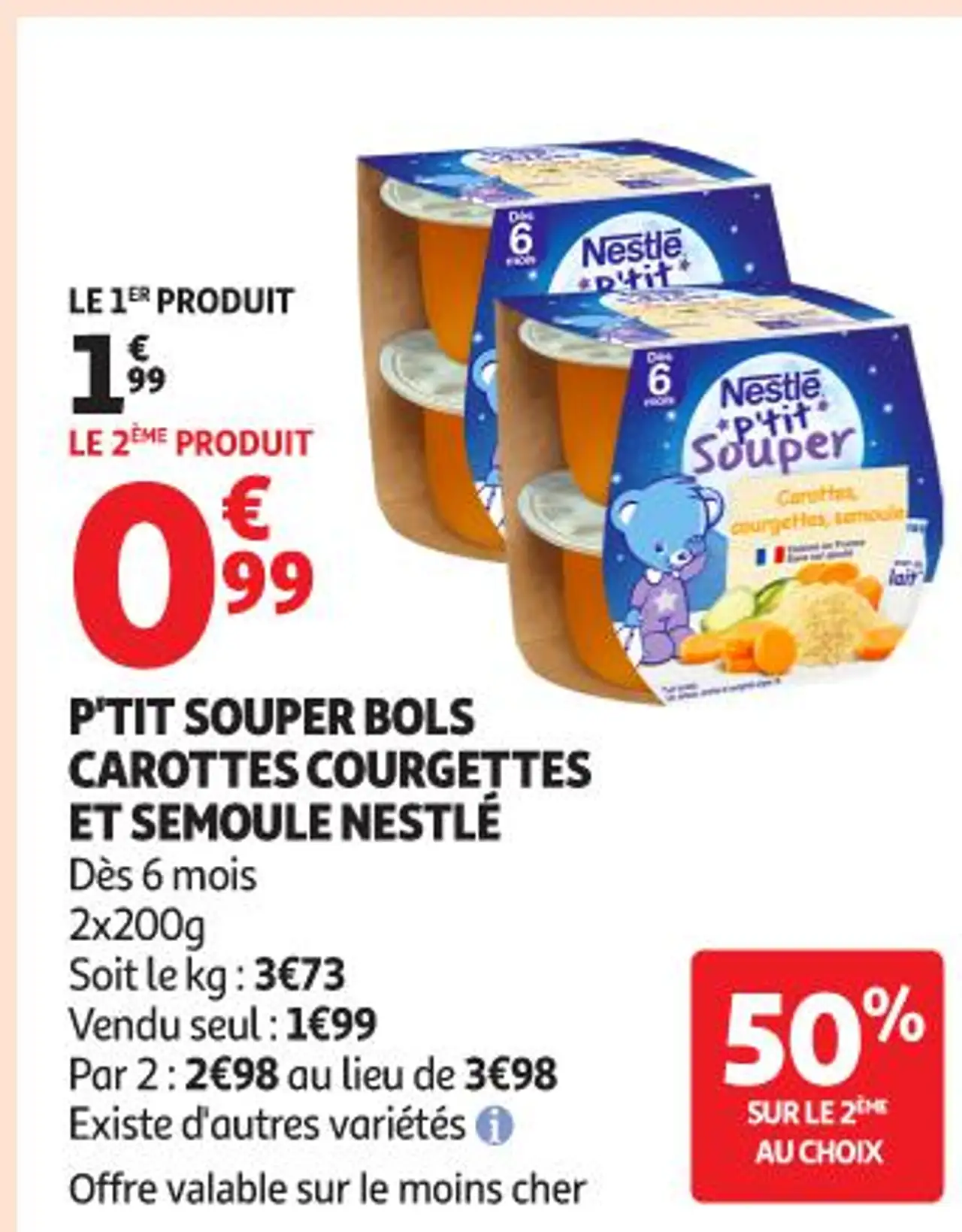P'tit Souper Bols Carottes Courgettes et Semoule Nestlé