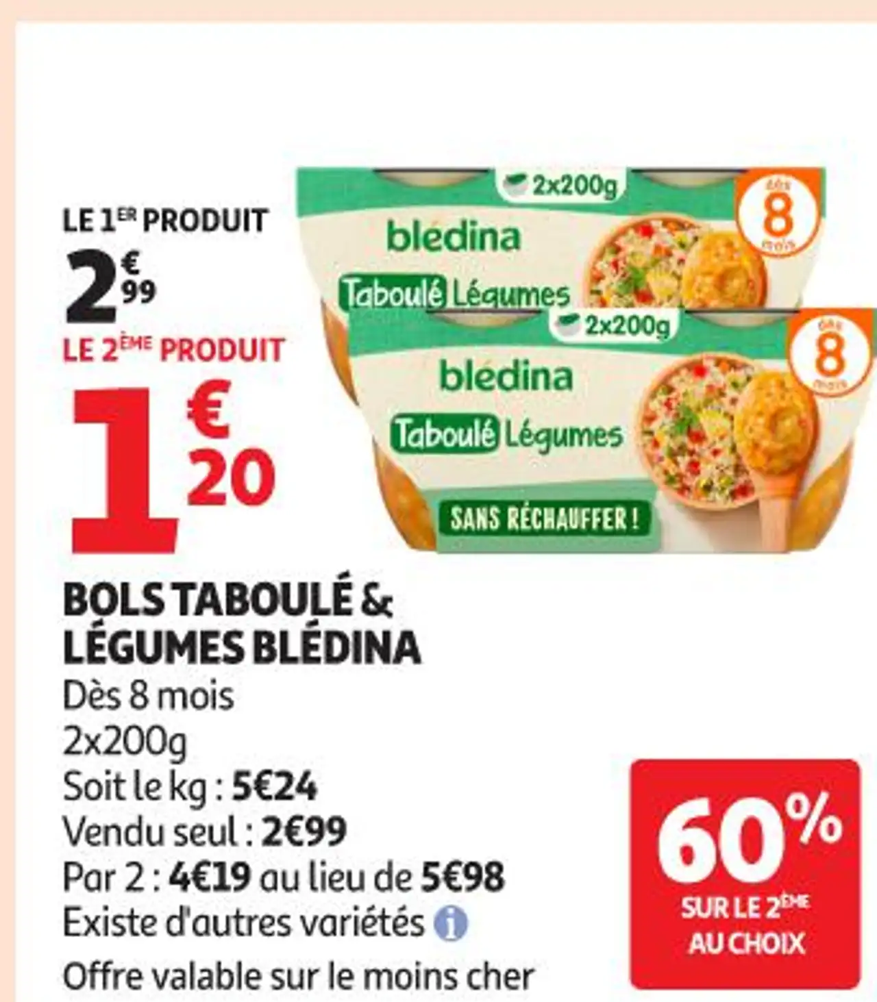 Bols Taboulé & Légumes Blédina