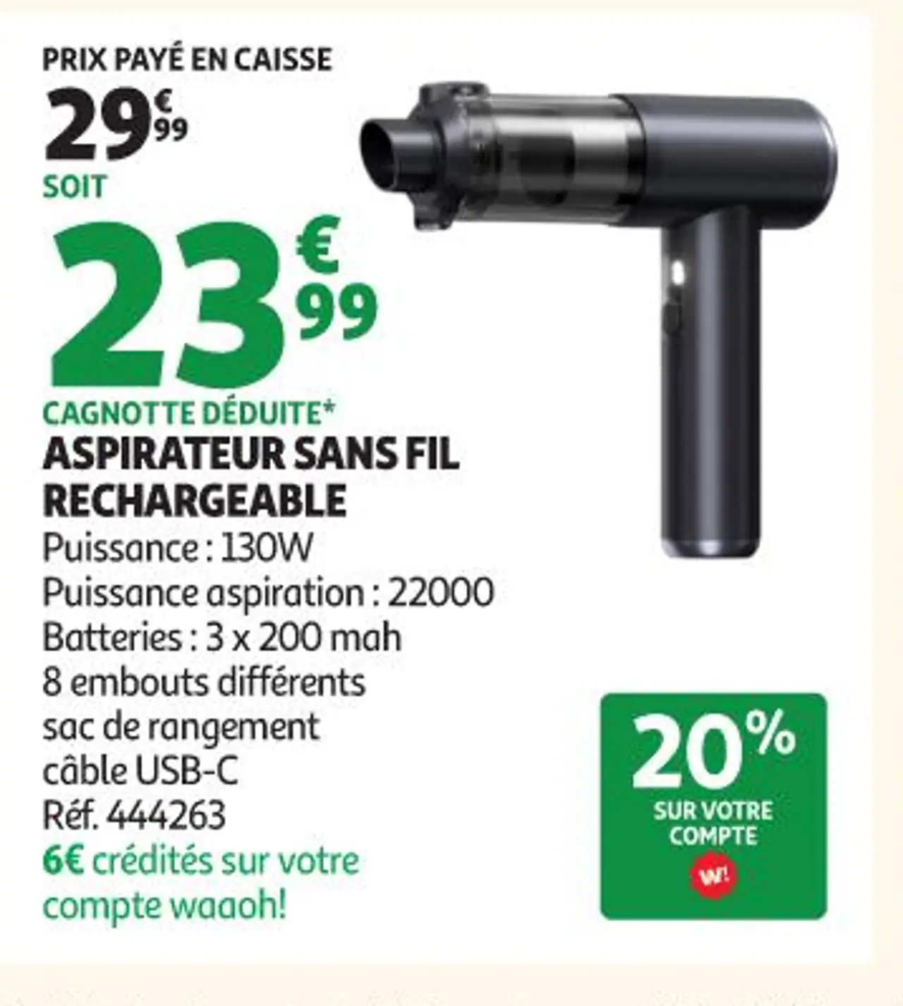 Aspirateur sans fil rechargeable