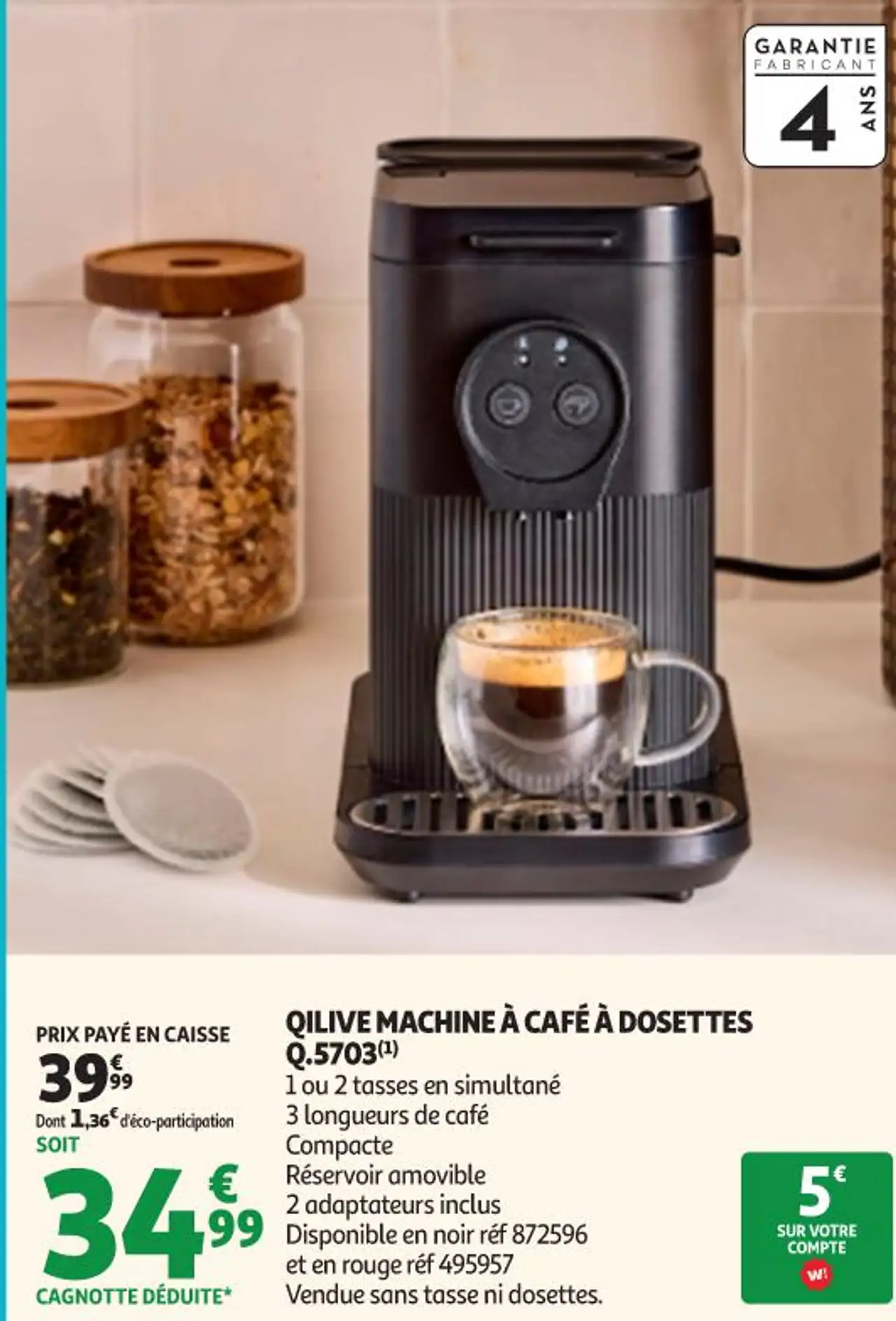 Qilive Machine à Café à Dosettes Q.5703