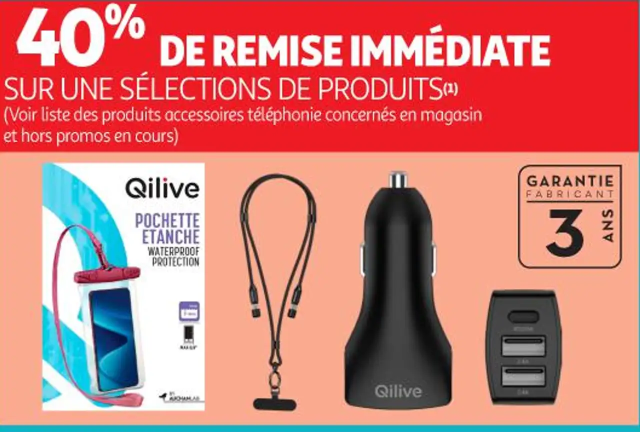 Qilive Accessoires Téléphonie (Pochette Étanche / Chargeur)