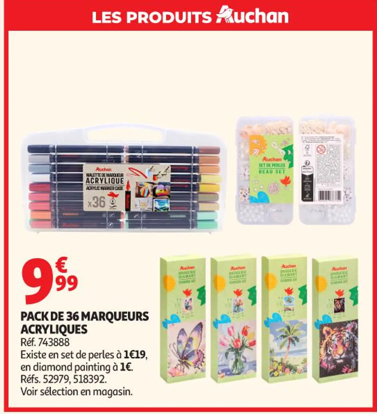 Auchan Pack de 36 marqueurs acryliques