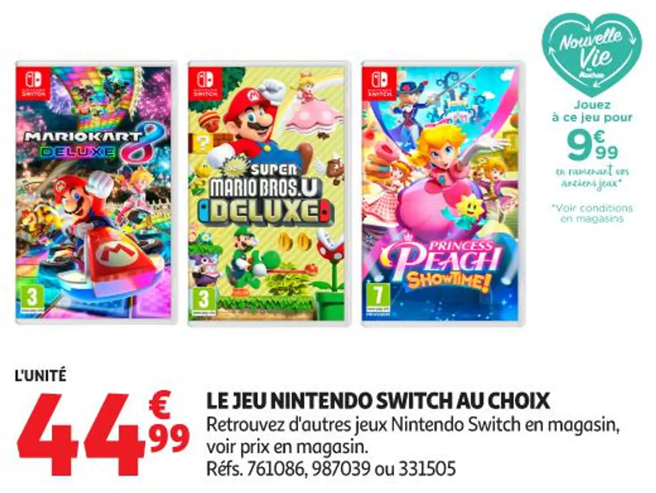 LE JEU NINTENDO SWITCH AU CHOIX