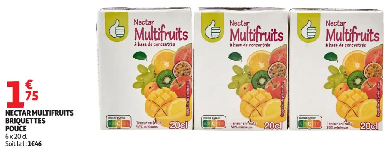 Nectar multifruits briquettes Pouce