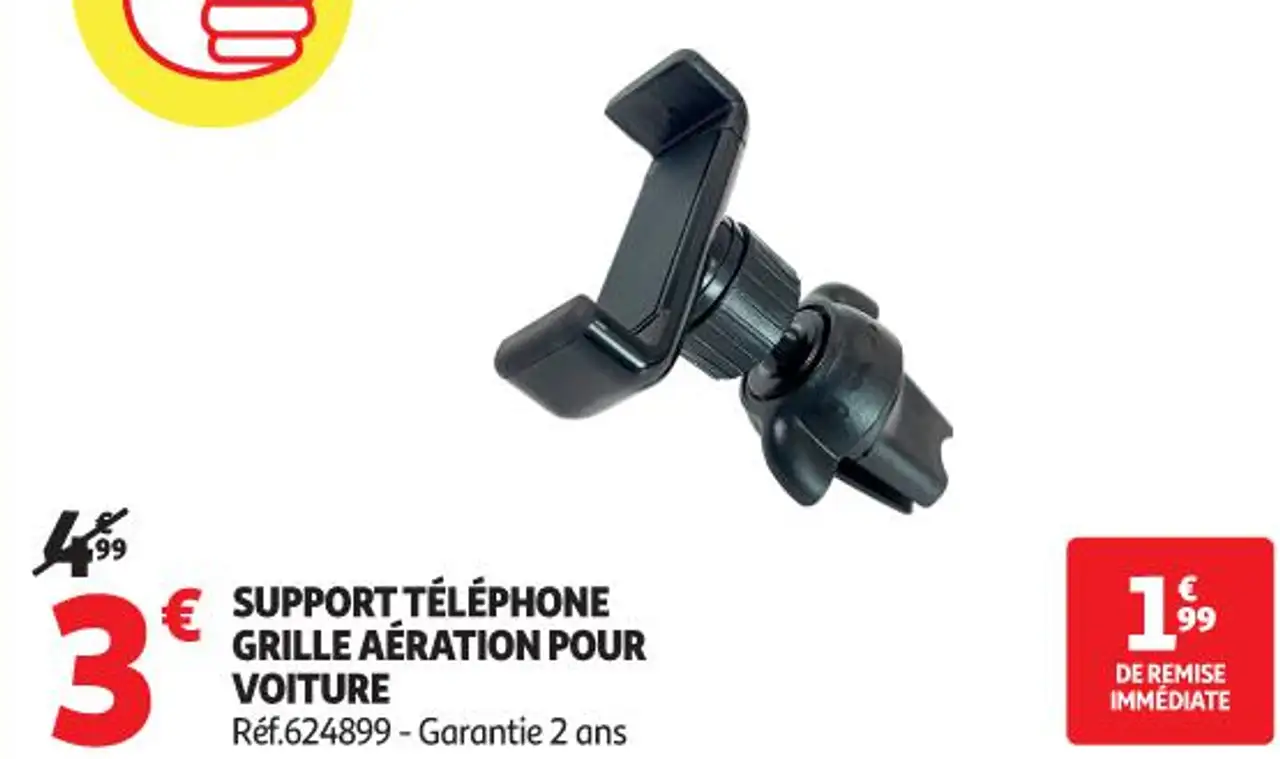 Support téléphone grille aération pour voiture