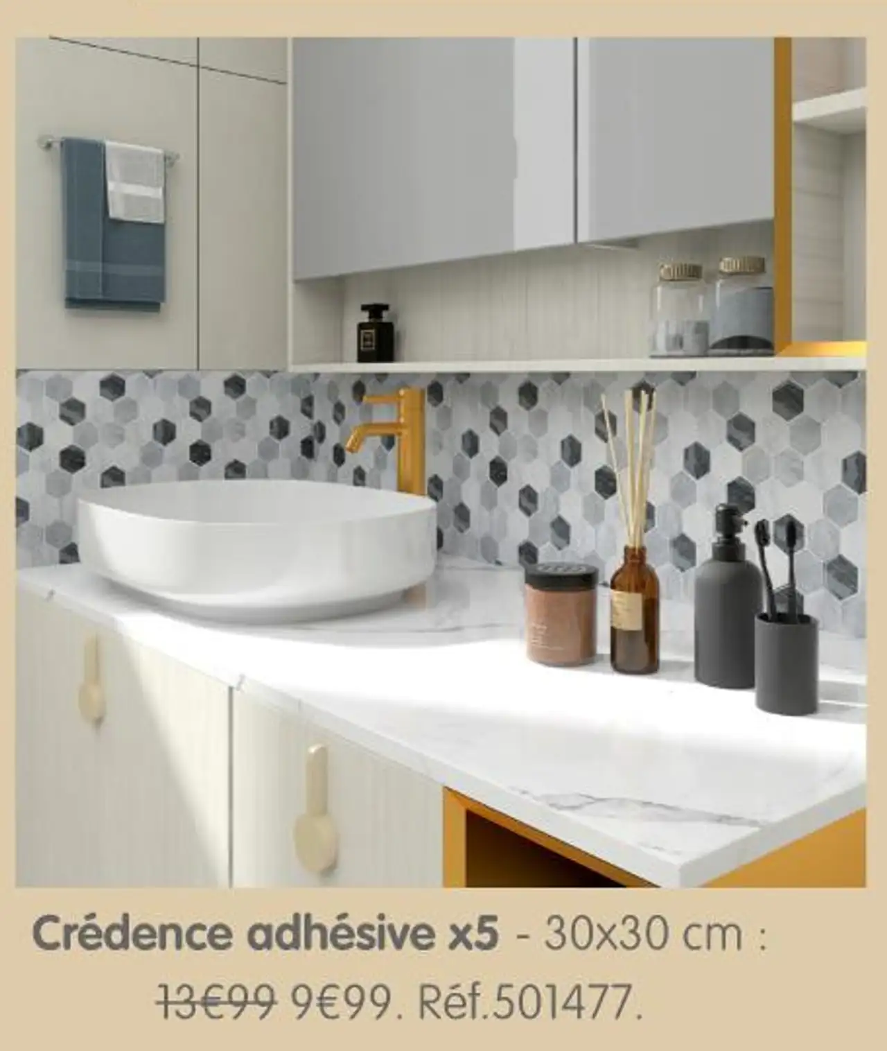 KINGMANN Crédence adhésive x5 - 30x30 cm