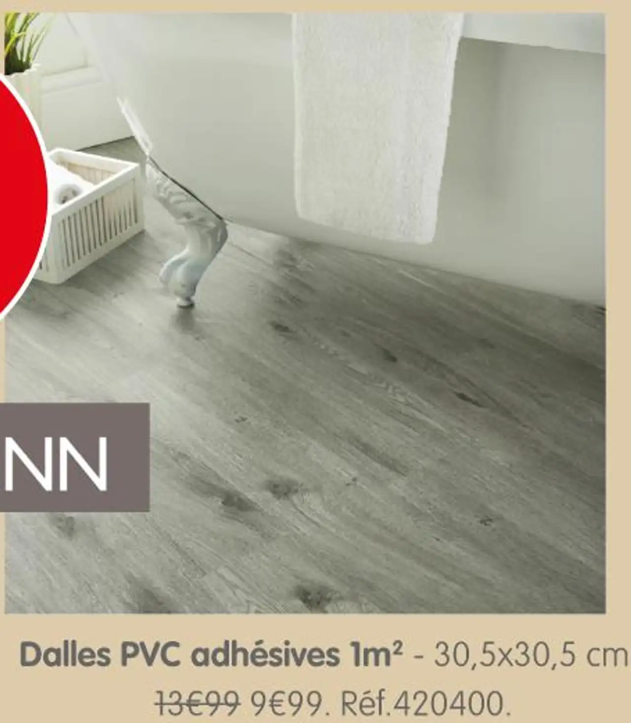 KINGMANN Dalles PVC adhésives 1m² - 30,5x30,5 cm : Réf.420400