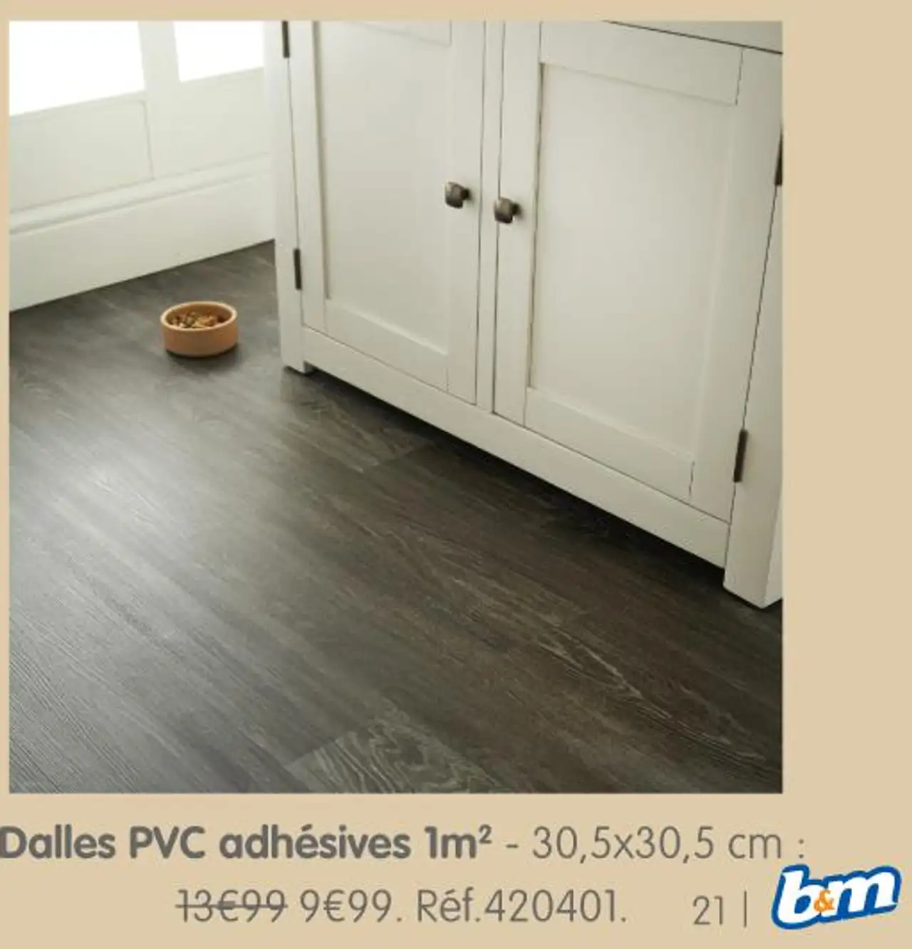 KINGMANN Dalles PVC adhésives 1m² - 30,5x30,5 cm : Réf.420401