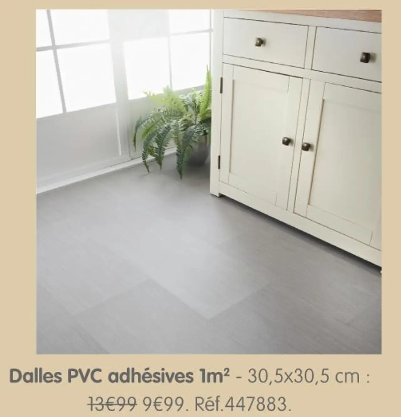 KINGMANN Dalles PVC adhésives 1m² - 30,5x30,5 cm : Réf.447883