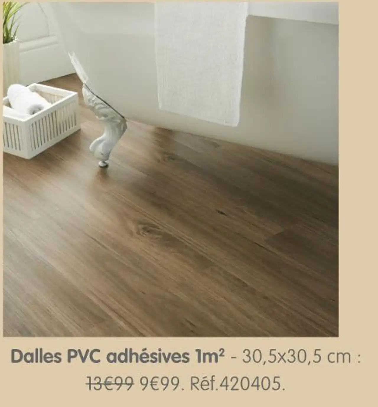 KINGMANN Dalles PVC adhésives 1m² - 30,5x30,5 cm : Réf.420405