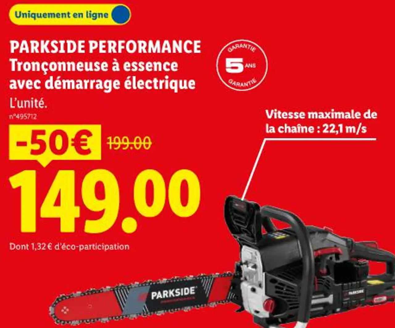 PARKSIDE PERFORMANCE Tronçonneuse à essence avec démarrage électrique
