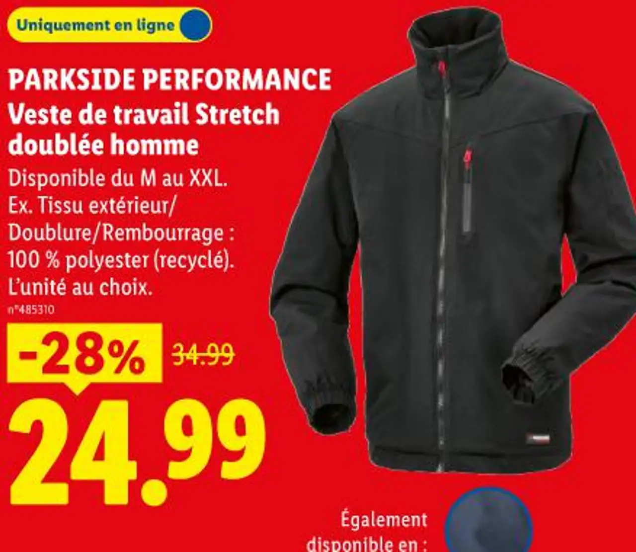 PARKSIDE PERFORMANCE Veste de travail Stretch doublée homme