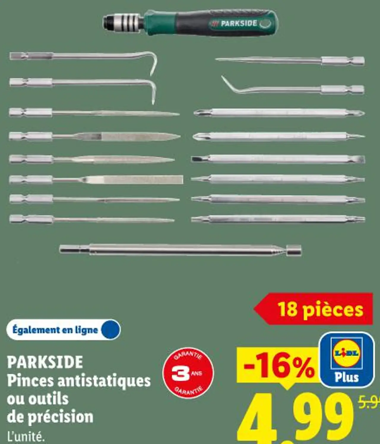 PARKSIDE Pinces antistatiques ou outils de précision