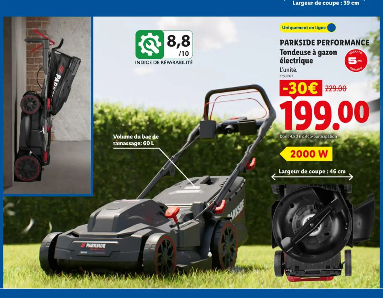 PARKSIDE PERFORMANCE Tondeuse à gazon électrique